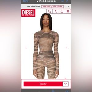 Diesel mesh long sleeve top